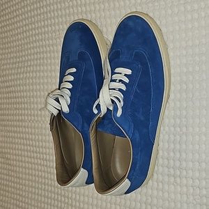Hermes Quicker Sneaker, size EU 43/US 10, Blue Suede